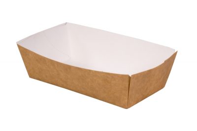 Tacka papierowa 140x70x45 mm biało brązowa Unipack pl