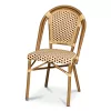 Krzesło ogrodowe PARIS bordowo-kremowe, aluminiowa rama, rattan syntetyczny