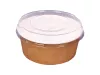 Wieczko rPET do pojemnika sałatkowego brązowo-białego GREEN LEAF 750ml śr. 150mm