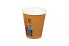 Kubek papierowy 1-warstwowy kraft GREEN LEAF 300ml/12 oz śr. 90 mm (z logo żółw)