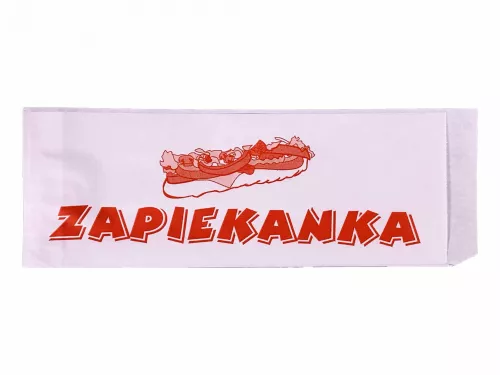 Koperta papierowa zapiekanka z nadrukiem uniwersalnym foliowana PE 80x235 mm