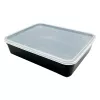 Pojemnik 1-komorowy 1374 ml, 227x175x53 mm wielokrotnego użytku, czarny