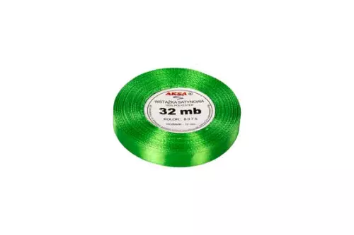 Wstążka satynowa 12mm/32m zielona