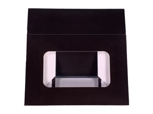 Pudełko papierowe 17×12×5 cm (HP03) barierowe czarne z okienkiem do sushi, ciast i nie tylko