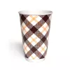 Kubek papierowy 2-warstwowy JASNA KRATKA 400 ml śr. 90 mm, brązowy (z logo żółw)