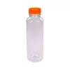 Butelka plastikowa rPET kwadratowa 400 ml śr. 2/38 mm gładka light z nakrętką pomarańczową