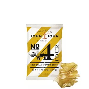 Prezenter drewniany - skrzynka na 4 opakowania chipsów John&John