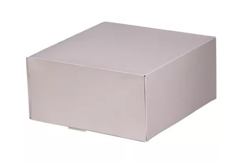 Kartonik na torty z wieczkiem klapowym 18x18x9 cm biało-brązowy