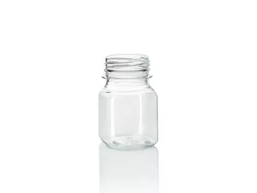 Butelka plastikowa rPET kwadratowa gładka 80 ml śr. 3/38 mm