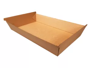 Pudełko cateringowe XXL, wieko do tacki z odpowietrznikami - brązowe 290/310x170/195 wys. 50 mm