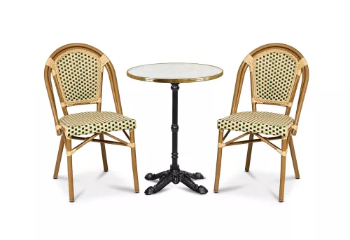 Blat okrągły śr.60 cm biały Marble Bistro