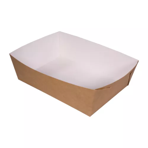 Tacka papierowa 200x140x65 mm biało-brązowa