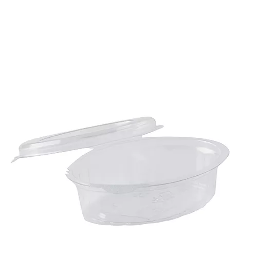 Pojemniki dressingowe z przykrywką, 50 ml PET, owalne, przezroczyste