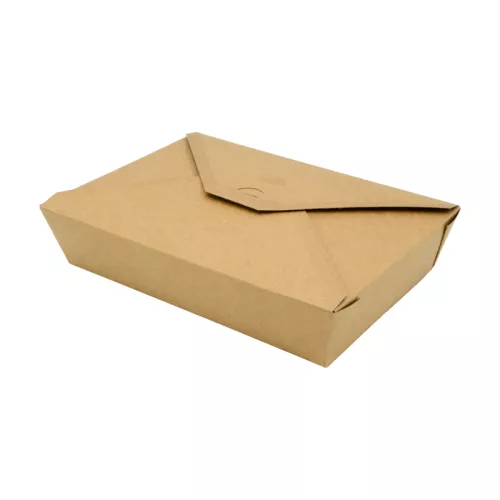Pudełko papierowe 1100 ml lunch box 200x140x45 mm kraft, szczelne, powlekane PE
