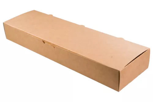 Pudełko kartonowe na zapiekankę brązowo-białe 38x11x5 cm