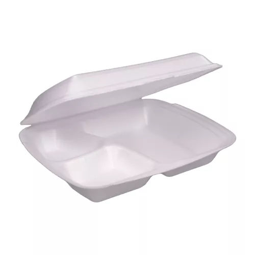 Menu Box 3-dzielny biały styropianowy