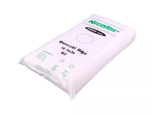 Woreczek foliowy W3 HDPE 14/4x26 cm