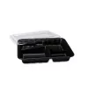Opakowanie na sushi / lunch box, 5-komorowe 270x212x40+15 mm (HP74) komplet