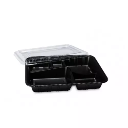Opakowanie na sushi / lunch box, 5-komorowe 270x212x40+15 mm (HP74) komplet