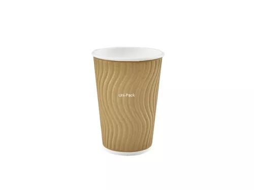 Kubek papierowy fala natural 2-warstwowy 300 ml śr.90 mm (z logo żółw)
