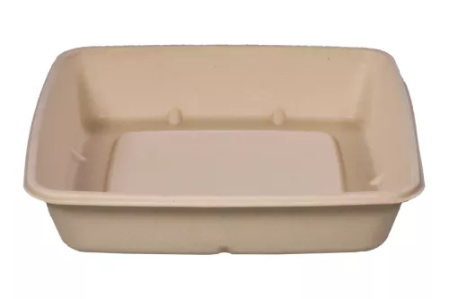 Pojemnik obiadowy 1000 ml niedzielony kwadratowy kraft z pulpy 203x203x47 mm