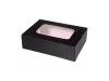 PUDEŁKO PAPIEROWE + PE SUSHI Z OKIENKIEM CZARNE 17*12*5 CM (15) (480)