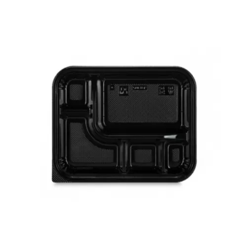 Opakowanie na sushi / lunch box, 5-komorowe 238x191x36+20 mm (HPJ8305) komplet