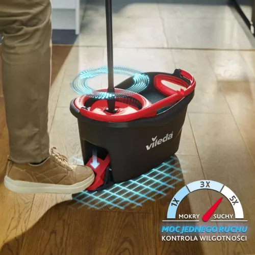 Vileda Mop obrotowy Turbo - zestaw 3w1: wiadro, mop z drążkiem, 1 wkład