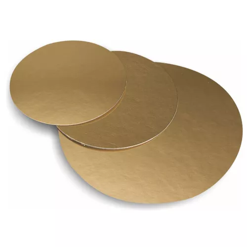 Podkład cukierniczy śr.18 cm złoty gładki okrągły 1050g