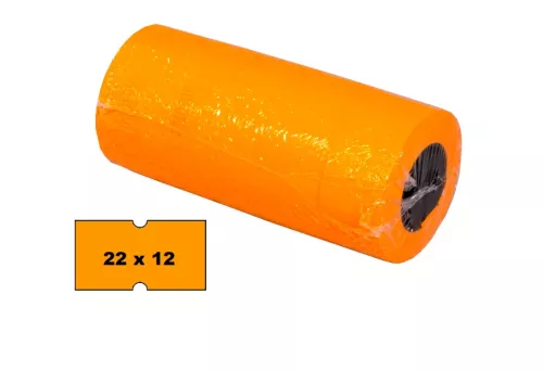 Taśma do metkownicy jednorzędowej 22x12 mm, pomarańczowa