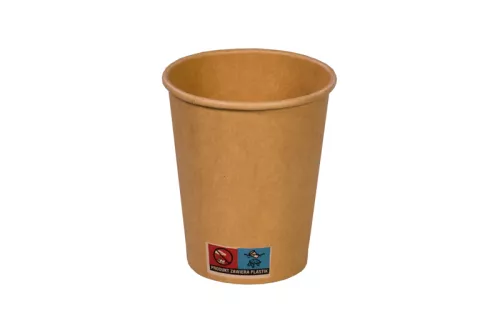 Kubek papierowy 1-warstwowy kraft 250ml/9oz śr.80 mm (z logo żółw)