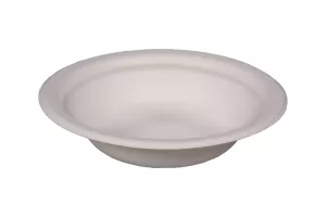 Miska 850/1000ml biała z pulpy z trzciny cukrowej śr.205 mm