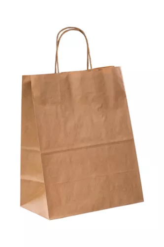 Torba papierowa klockowa 250x150x320 mm brązowa eco/kraft uchwyt skręcany