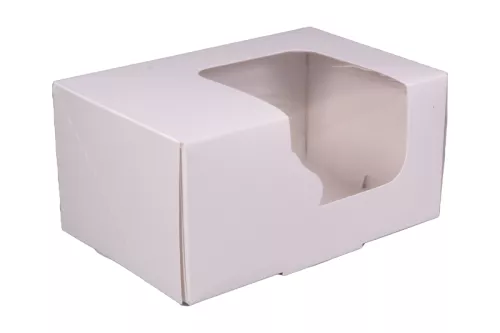 Kartonik z okienkiem 16,5x11x8 cm na kawałek tortu, biały
