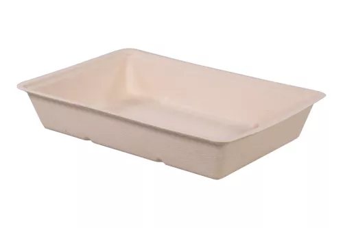 Tacka z pulpy trzcinowej eco natural 140x200x33 mm Great To Go , Bioware