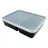 Pojemnik 2-komorowy 730+544 ml, 227x175x53 mm wielokrotnego użytku, czarny