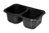 Pojemnik obiadowy 2-dzielny 300/300 ml 178x113x60 mm Mała Dieta PP czarny do zgrzewu