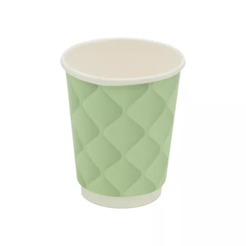 Kubek papierowy 2-warstwowy 'Kołderka' 300 ml śr. 90 mm ZIELONY (z logo żółw)