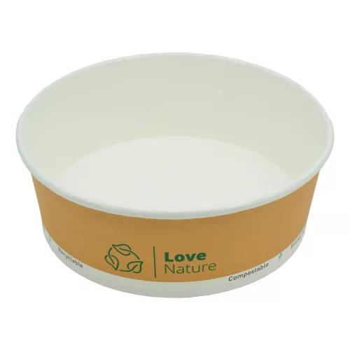 Pojemnik sałatkowy papierowy Plastic FREE 1300 ml śr. 185 mm, brązowo-biały