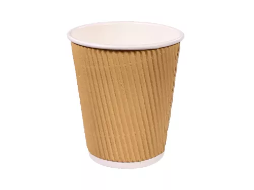Kubek papierowy kraft 2-warstwowy prążkowany 200 ml A25