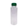 Butelka plastikowa rPET kwadratowa 400 ml śr. 2/38 mm gładka light z nakrętką zieloną