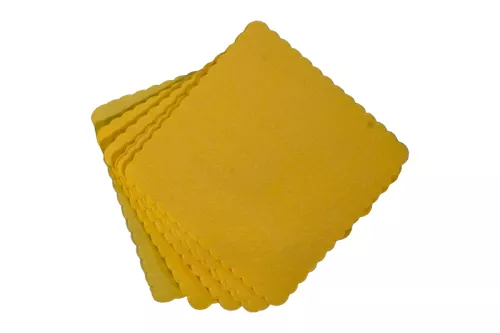 Serwetka gastronomiczna żółta ząbkowana tłoczona 15x15 cm