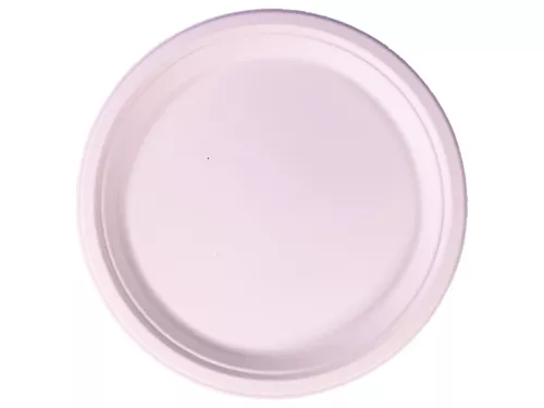Talerz śr. 26 cm z pulpy z trzciny cukrowej biały