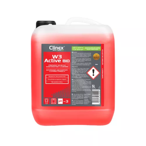 Preparat do mycia sanitariatów i łazienek Clinex W3 Active BIO 5L