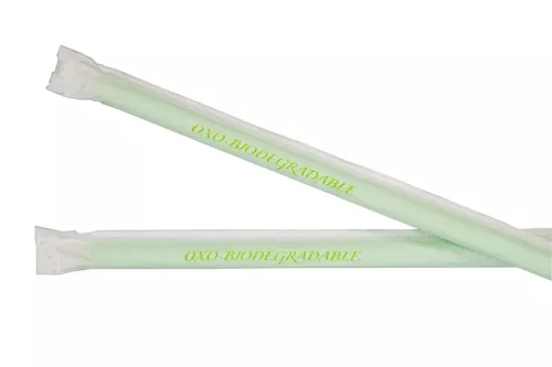 SŁOMKA PROSTA OXYBIO ZIELONA ŚR. 8 MM, DŁ. 24 CM W PAPIERKU (500) (5000)