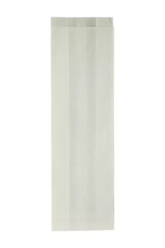 Torba papierowa fałdowa biała 32x10x5 cm foliowana PE