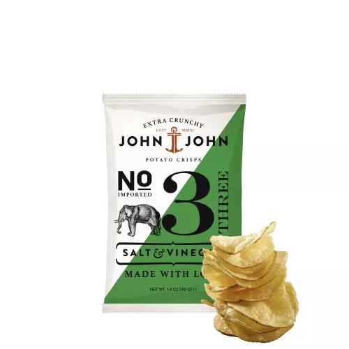 Naturalne chipsy John&John 40 g - No.3 CRISPS SALT & VINEGAR