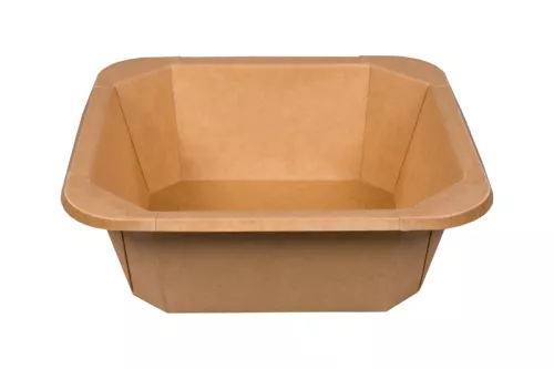 Papierowy pojemnik sałatkowy Stretto™ 1200 ml kwadratowy kraft 179x179x60 mm