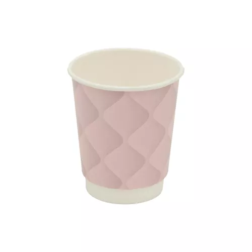 Kubek papierowy 2-warstwowy 'Kołderka' 250 ml śr. 80 mm RÓŻOWY (z logo żółw)