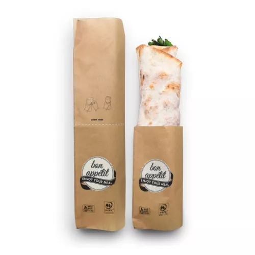 Torebka na wrapa / tortillę 400x260 mm, BON APPETIT, papier 100%
